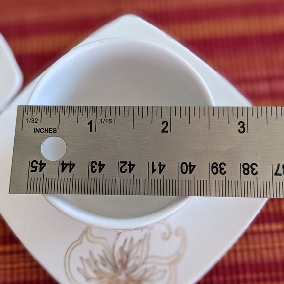 HI LUXE Vintage Porcelain 2 Cup Saucer Sets Signature Collection Japan Gold Acce - Picture 5 of 7